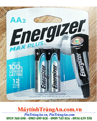 Energizer EP91-BP2; Pin AA 1.5v Alkaline Energizer Max Plus EP91-BP2 (Xuất xứ SIngapore) Vỉ 2viên